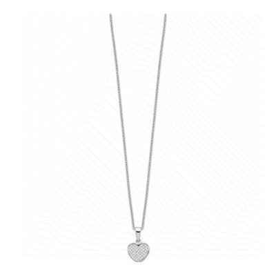 Sterling Silver CZ 44-Stone Micro Pave? Heart Pendant Necklace – view 3