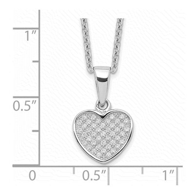 Sterling Silver CZ 44-Stone Micro Pave? Heart Pendant Necklace – view 4