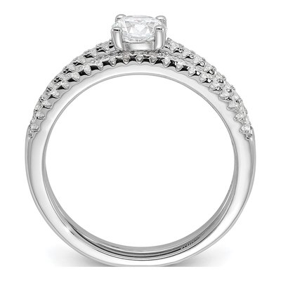 Sterling Silver CZ 2-Piece Wedding Ring Set – view 3