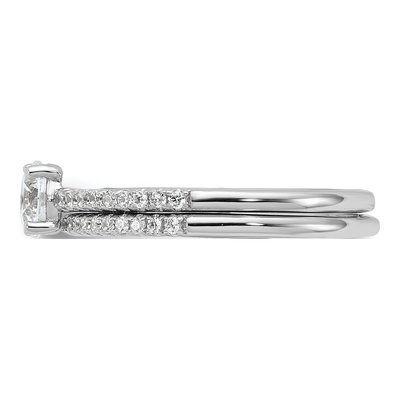 Sterling Silver CZ 2-Piece Wedding Ring Set – view 4