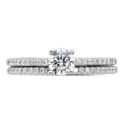 Sterling Silver CZ 2-Piece Wedding Ring Set – view 6