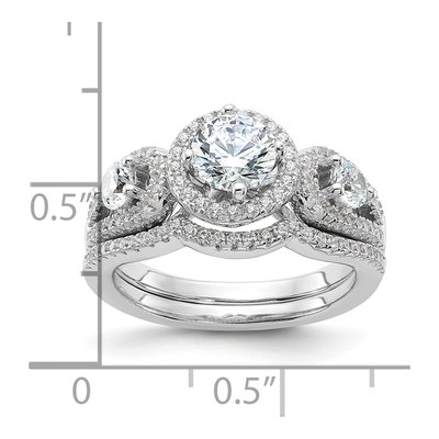 Sterling Silver CZ Micro Pav 2-Pc Wedding Set – view 5