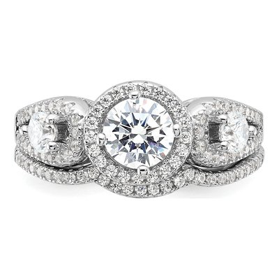 Sterling Silver CZ Micro Pav 2-Pc Wedding Set – view 6