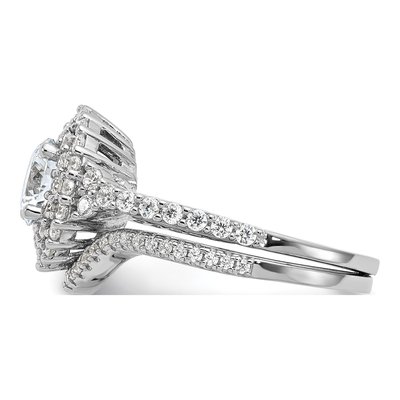 Sterling Silver CZ 2-Piece Wedding Ring Set – view 4
