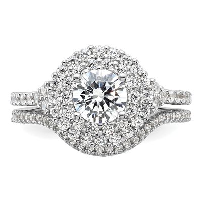 Sterling Silver CZ 2-Piece Wedding Ring Set – view 6