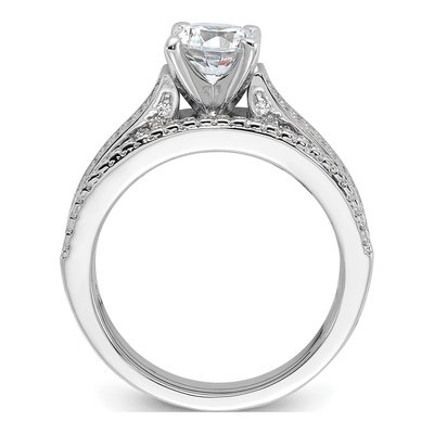 Sterling Silver CZ 2-Piece Wedding Ring Set – view 3