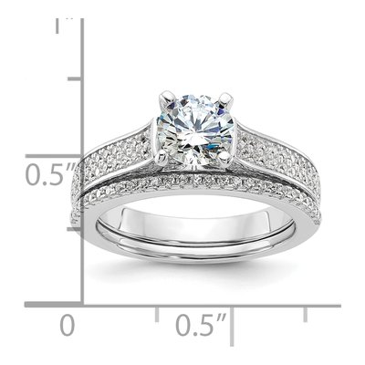 Sterling Silver CZ 2-Piece Wedding Ring Set – view 5