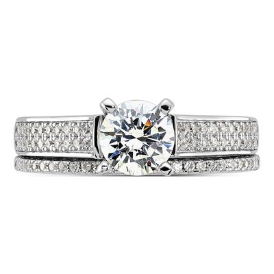 Sterling Silver CZ 2-Piece Wedding Ring Set – view 6