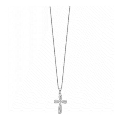 Sterling Silver CZ Pave Cross Pendant Necklace – view 3