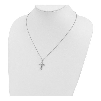 Sterling Silver CZ Pave Cross Pendant Necklace – view 4