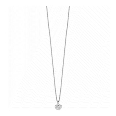 Sterling Silver CZ Pave Heart Pendant Necklace – view 3