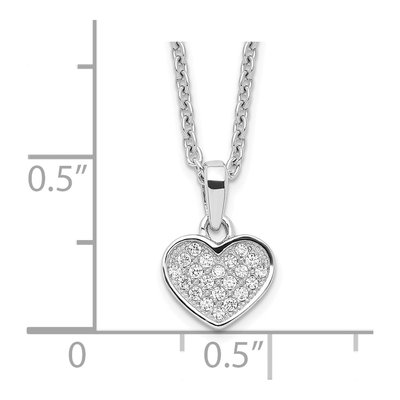 Sterling Silver CZ Pave Heart Pendant Necklace – view 4