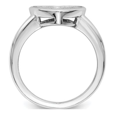 Sterling Silver CZ Pave Heart Ring – view 3