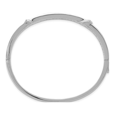 Sterling Silver CZ Pave Hinged Bangle Bracelet – view 2