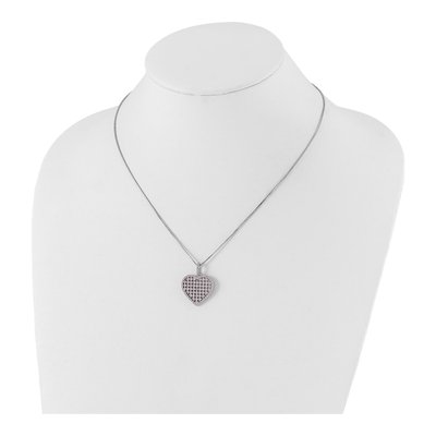 Sterling Silver CZ Heart Pendant Necklace – view 4