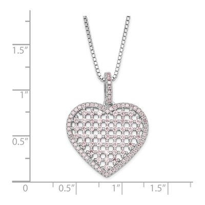 Sterling Silver CZ Heart Pendant Necklace – view 5