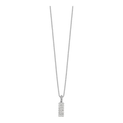 Sterling Silver CZ Micro Pave Pendant Necklace – view 3