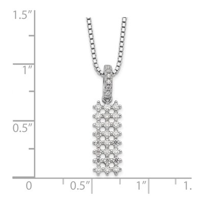 Sterling Silver CZ Micro Pave Pendant Necklace – view 4