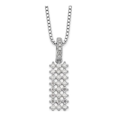 Sterling Silver CZ Micro Pave Pendant Necklace