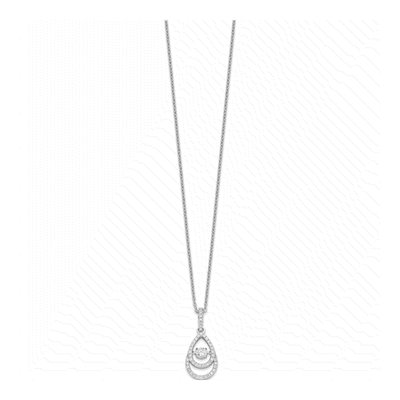 Sterling Silver CZ Moving Center Pendant Necklace – view 3