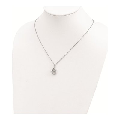 Sterling Silver CZ Moving Center Pendant Necklace – view 5