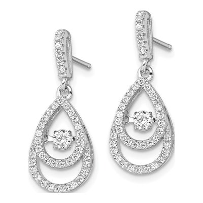 Sterling Silver CZ Dangle Earrings – view 3