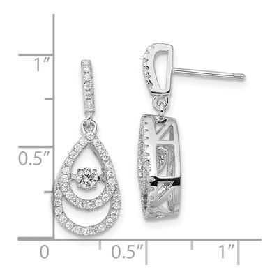 Sterling Silver CZ Dangle Earrings – view 5