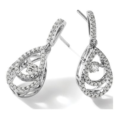 Sterling Silver CZ Dangle Earrings – view 6