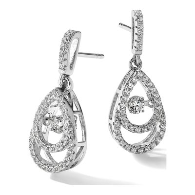 Sterling Silver CZ Dangle Earrings – view 7