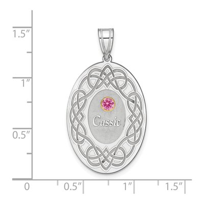 Sterling Silver Personalized Bezel Crystal Family Pendant – view 2