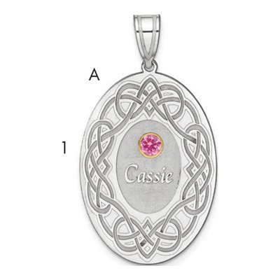Sterling Silver Personalized Bezel Crystal Family Pendant – view 3