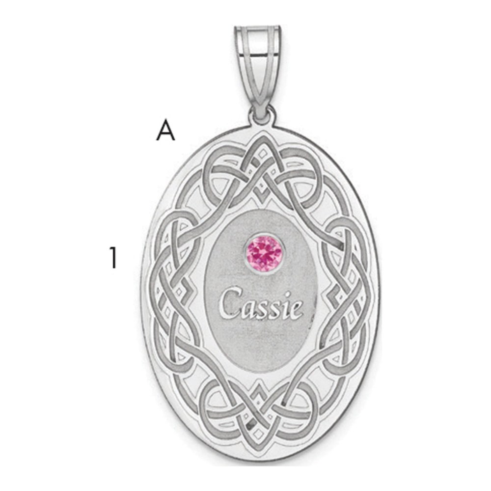 Sterling Silver Personalized Family Crystal Pendant