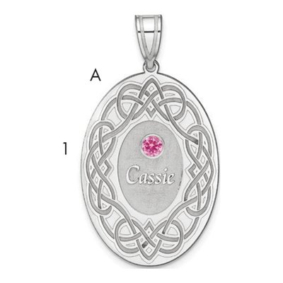 Sterling Silver Personalized Family Crystal Pendant