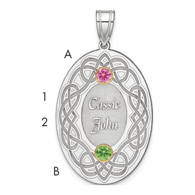Sterling Silver Personalized Crystal Family Pendant – view 3