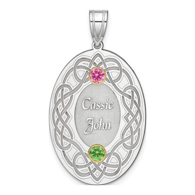 Sterling Silver Personalized Crystal Family Pendant