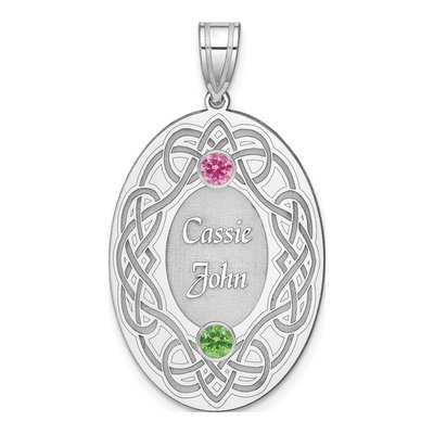 Sterling Silver Personalized Family Crystal Pendant – view 2