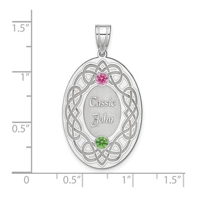 Sterling Silver Personalized Family Crystal Pendant – view 5