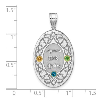 Sterling Silver Personalized Bezel Crystal Family Pendant – view 2
