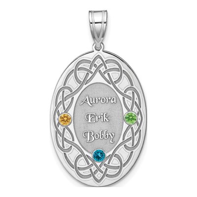 Sterling Silver Personalized Family Crystal Pendant – view 2