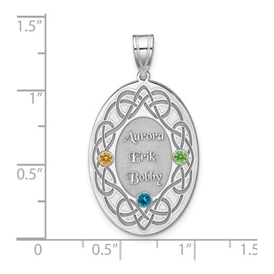 Sterling Silver Personalized Family Crystal Pendant – view 5