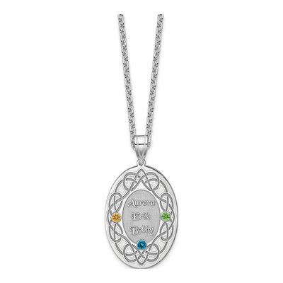 Sterling Silver Personalized Family Crystal Pendant – view 7