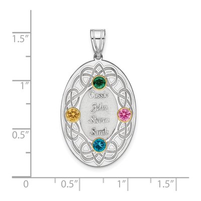 Sterling Silver Personalized Family Crystal Pendant – view 2