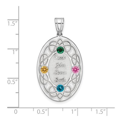 Sterling Silver Personalized Crystal Family Pendant – view 5