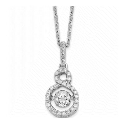 Sterling Silver CZ Infinity Pendant Necklace