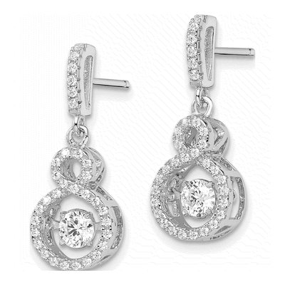 Sterling Silver CZ Infinity Dangle Earrings – view 3