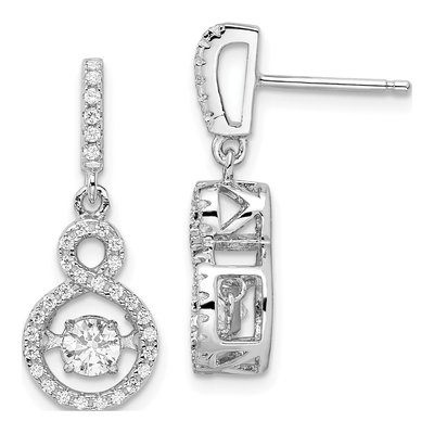 Sterling Silver CZ Infinity Dangle Earrings