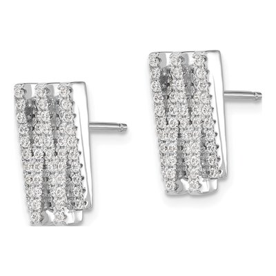 Sterling Silver CZ Pave Dangle Earrings – view 2