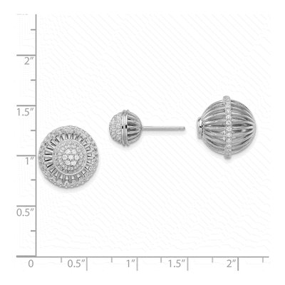 Sterling Silver CZ Front Back Micro Pave? Stud Earrings – view 5