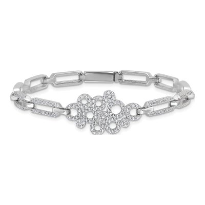 Sterling Silver CZ Pave Bracelet – view 3