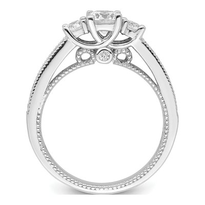 Sterling Silver CZ Pave Engagement Ring – view 3